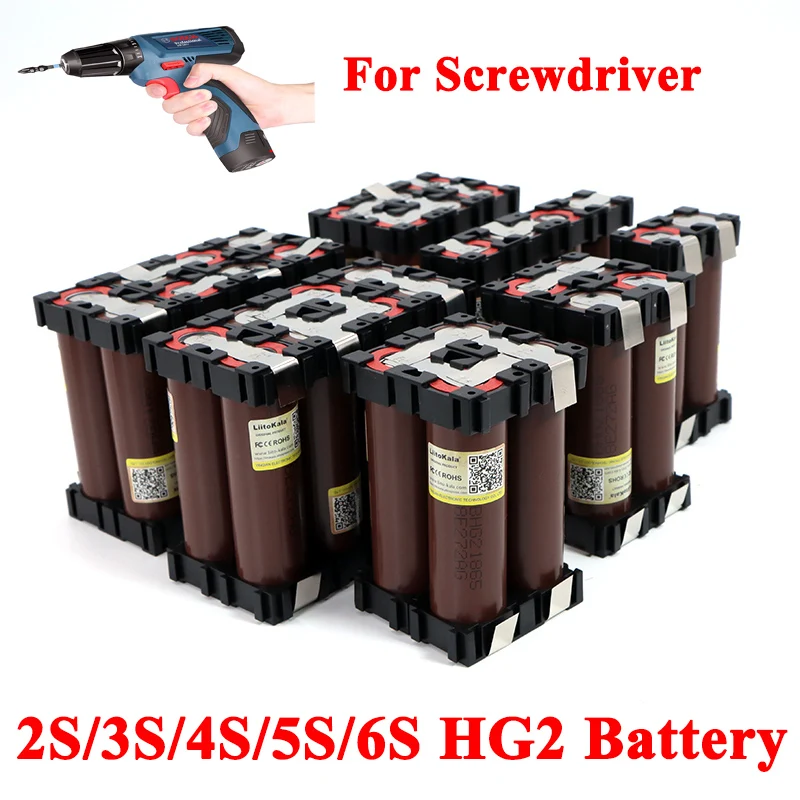 Liitokala 18650 HG2 2S 3S 4S 5S 6S 8S 3000mAh 20 amps 7.4V 12.6V to 25.2V 29.6V for Screwdriver batteries weld battery pack