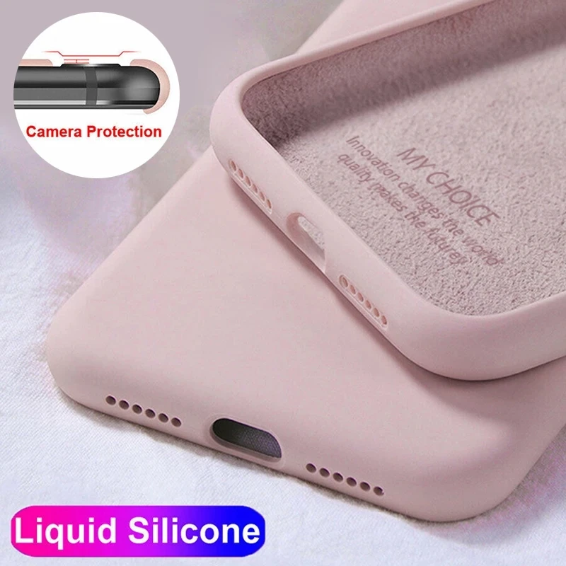 

Phone Case For Xiaomi Redmi Note 8 7 CC9 9T CC9E A3 5 6 K20 8T 8A Lite Pro Liquid Silica gel Colors Shockproof Protection Cover