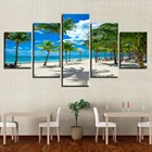 5 шт. HD с принтом пальмы и парусиновые туфли Картины летние каникулы курорты морской Фотографии Декор дома Wall Art Модульная картина