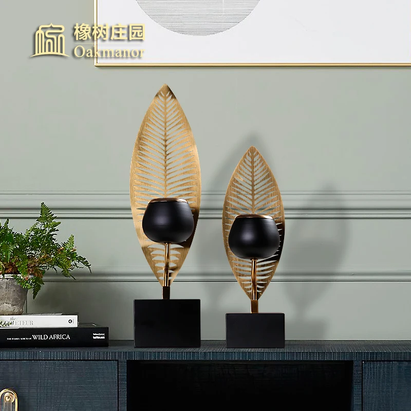 Скандинавский Роскошный старинный держатель для свечей золотистое