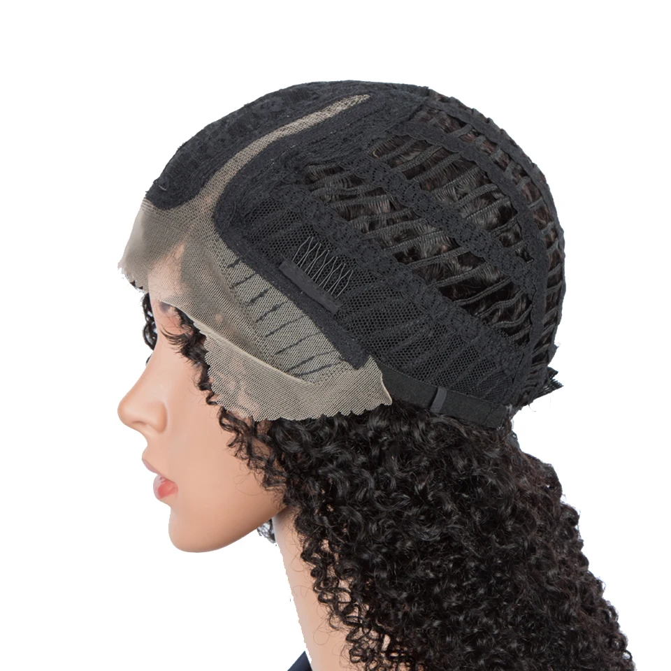 Кудрявые вьющиеся парики на сетке передние человеческие волосы женский