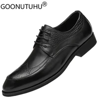 2022 new mens shoes dress genuine leather male classics black lace up and slip on shoe man business office formal shoes for men