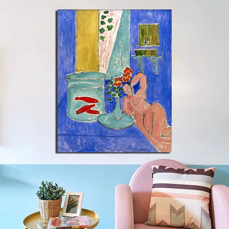 Картина на холсте Лежащая женщина Матисс настенные художественные плакаты и