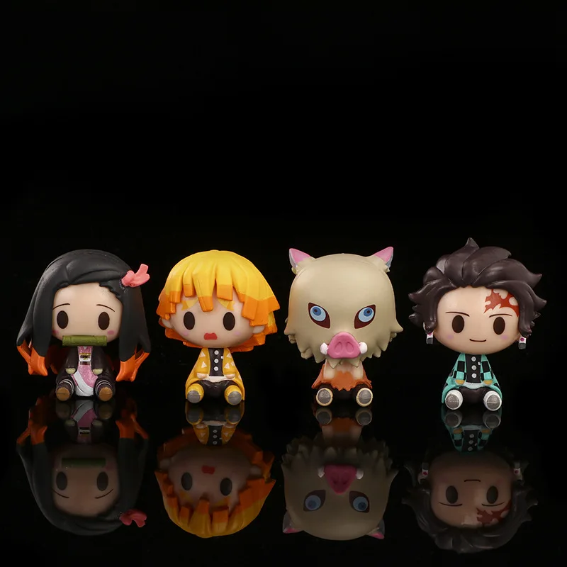 

Demon Slayer Kamado Tanjirou Kamado Nezuko Agatsuma Zenitsu Hashibira Inosuke Q Version Action Figure Ornament Model Toys