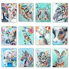 Алмазная живопись AB, вышивка крестиком, животное, собака, кошка, полная круглая Алмазная мозаика, квадратная Алмазная вышивка, Сова, олень