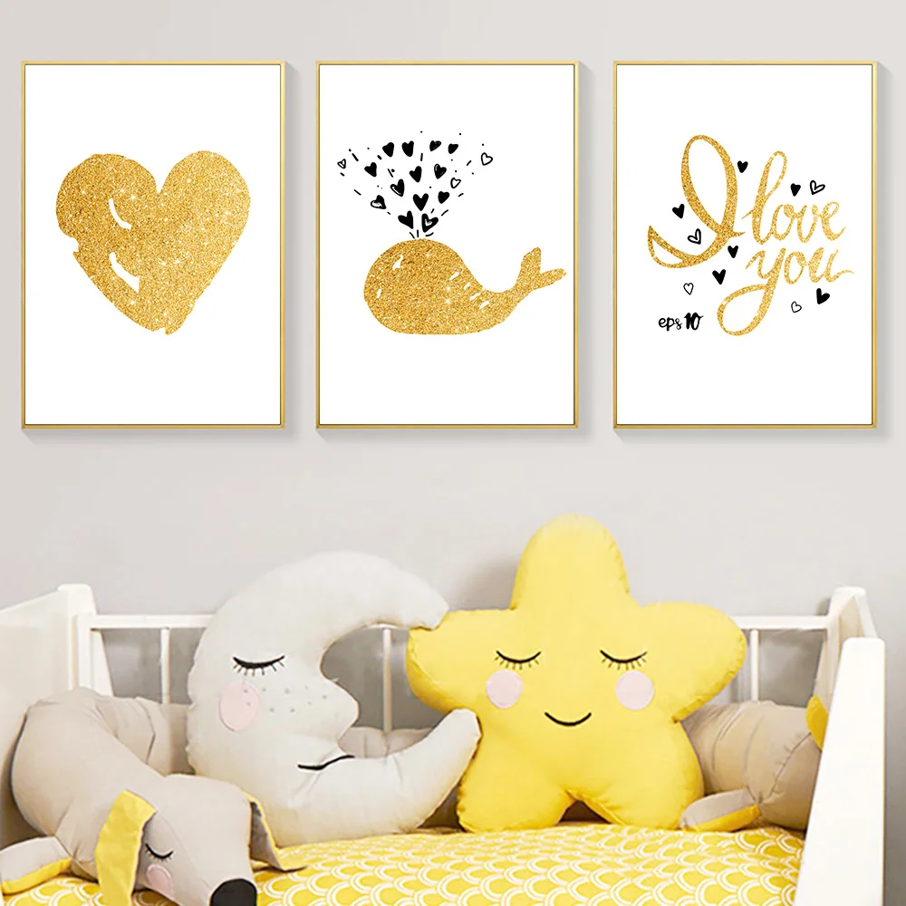 Wall Art Холст Картина плакат с изображением Кита Nordic Настенные картины для детской