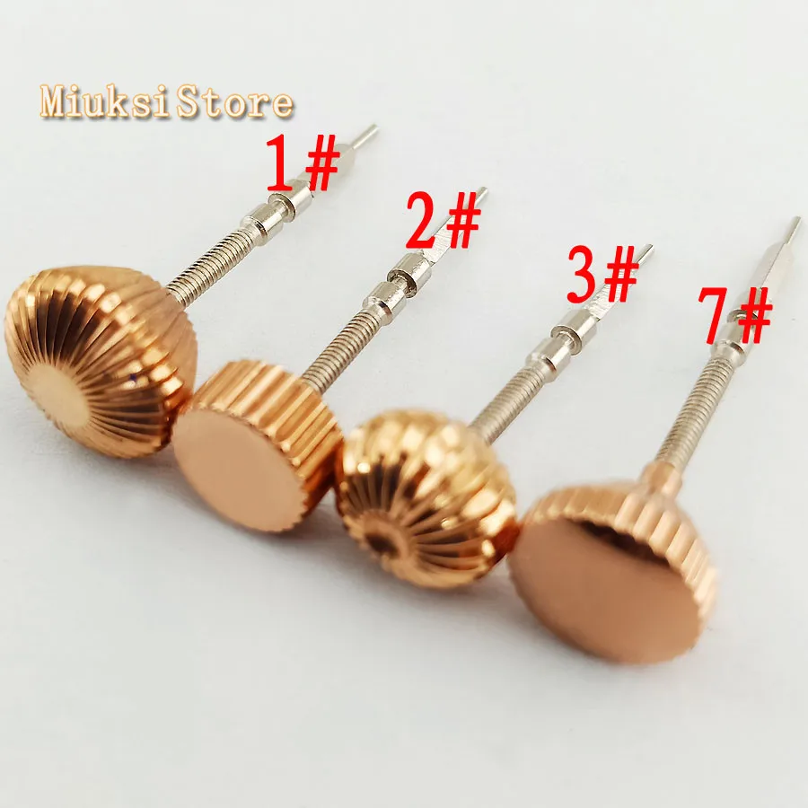 

1pcs Fit ETA 6497 6498 Sea gull ST36 Rose Gold Stainless Steel Watch Crown+Stem Kit
