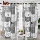Занавески BeddingOutlet с милыми котами, цветные затемняющие шторы для детской спальни, забавные занавески для окон с героями мультфильмов