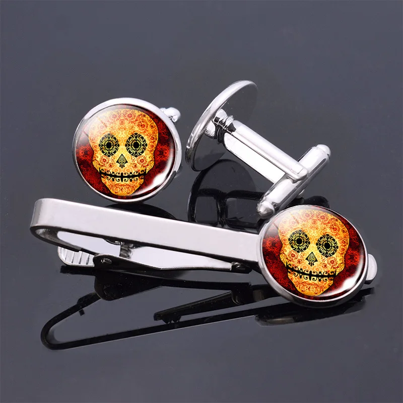 Мехико народное искусство сахар бижутерия с черепами черепа Узор Стеклянные