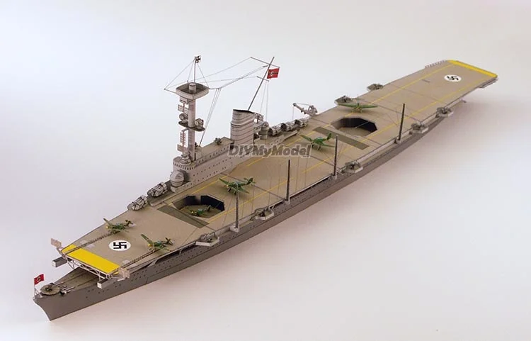 DIYMyModeI-portaaviones de R&iacute;o para manualidades, Kit de modelo de papel hecho a mano, rompecabezas de juguete, regalo, utillaje de pel&iacute;cula, 1:400-1