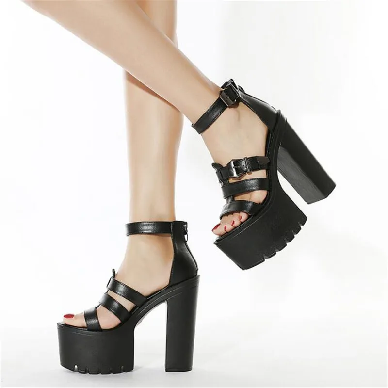 

Women's Sandals Genuine Leather Platform Sandal 2021 Summer Thick Sole High Heels Ladies Sandal Summer Shoes For Women
