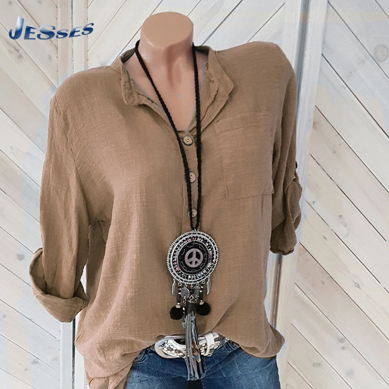 

Женская футболка с рукавом до локтя, свободная повседневная футболка из хлопка и льна, большие размеры