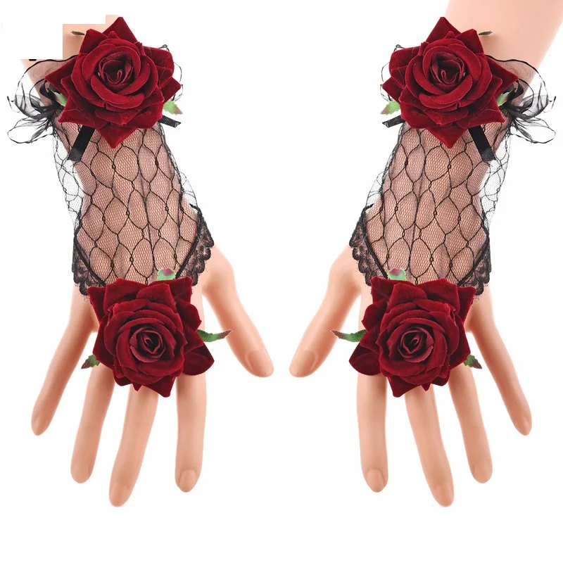 1 пара кружевные манжеты на запястье с бусинами викторианский браслет