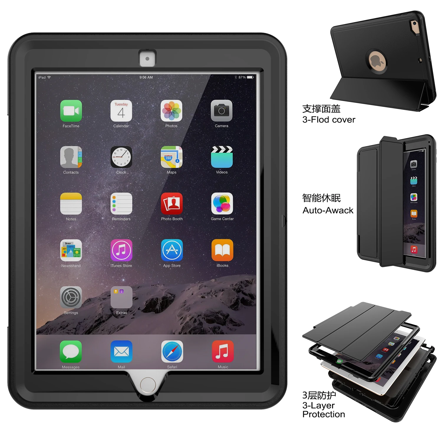 Полный защитный чехол для iPad 9 7 2018 6th 2017 5th Generation дети Безопасный противоударный
