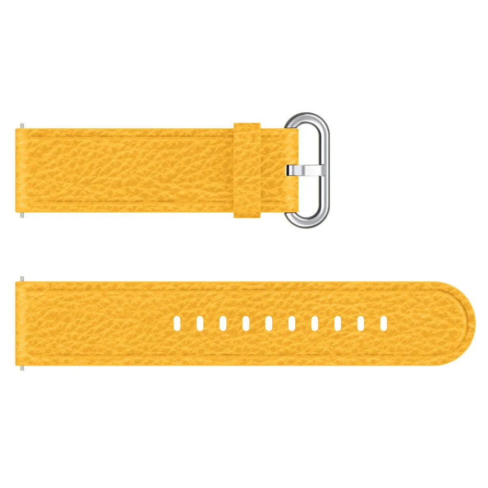 Yellow Classic Luxury Leather Straps Watchband Wristband For Samsung Gear S3/For Huawei Watch GT 46mm/Amazfit GTR 47mm Smart Wriststrap - Цвет ремешка: Yellow