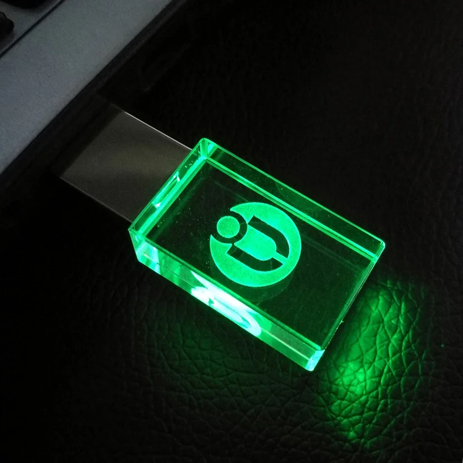 Настраиваемый Логотип Подлинная полная емкость USB диск 4 ГБ 8 ГБ 16 ГБ 32 ГБ 64 Гб металлический хрустальный флеш-накопитель диск памяти с светодиодный светильник