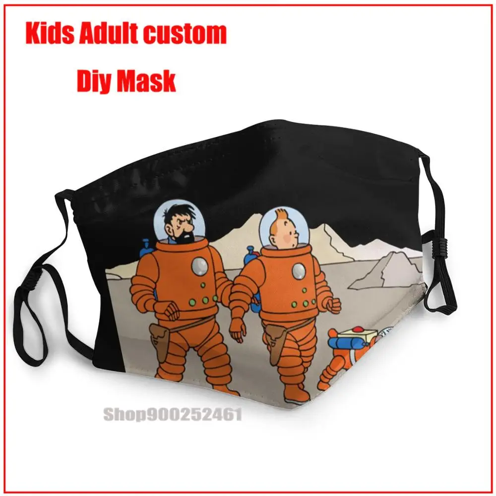 

Астронавт Tintin DIY маска для лица модная маска для лица s моющаяся многоразовая маска для лица детская маска для рта с дизайном забавная