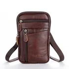 Мужская поясная сумка из натуральной кожи, винтажная наружная сумка на ремне, маленькие деловые сумки через плечо