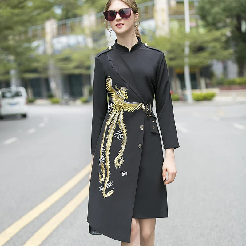 2020 весеннее элегантное платье с вышивкой высокое качество красивое до колена