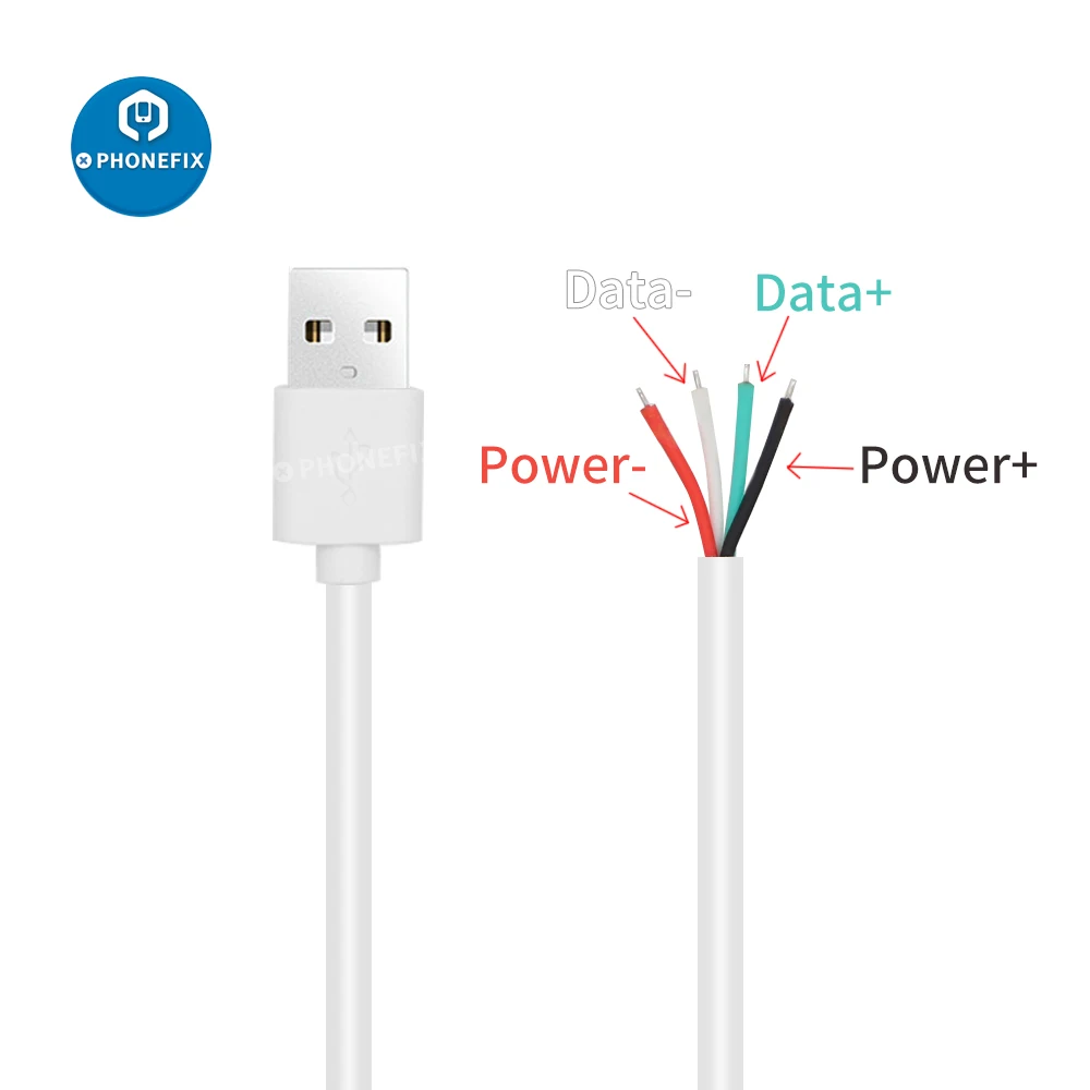5 шт. открытый кабель Usb 2 0 типа A папа 4 провода белый 35 см для самостоятельной