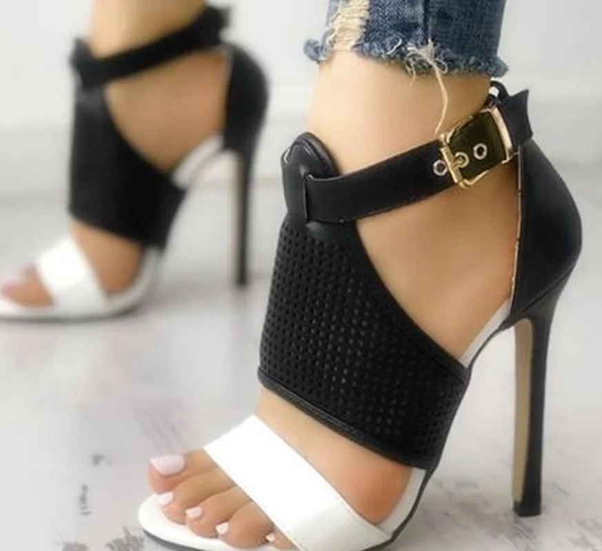 

Leather Sexy Pumps Shoes Thin High Heel Fashion Slippers Woman Slides Sandals Women Summer Sandalias Mujer Sapato Feminino