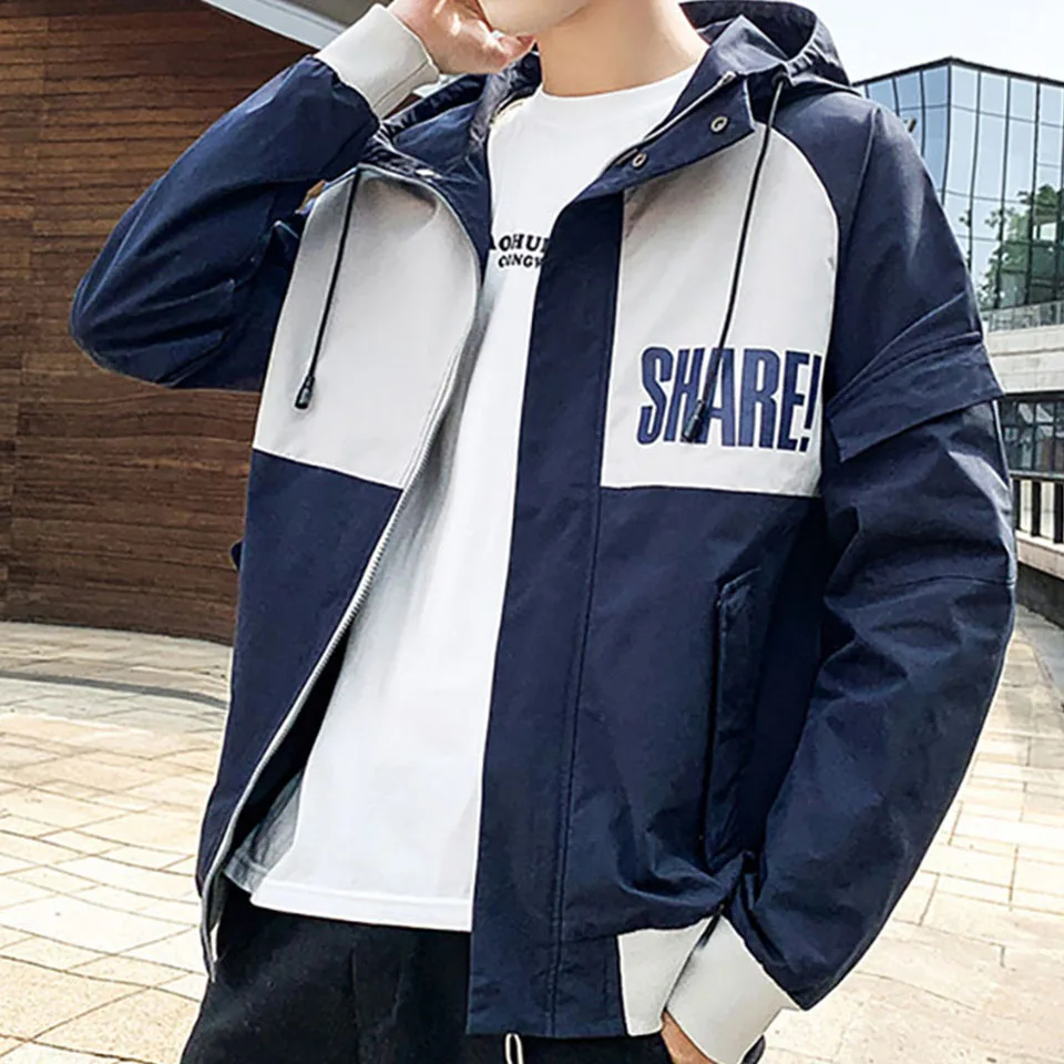 Greygem мужская куртка с капюшоном Осень Зима ветровка письмо Printe Лоскутная Верхняя