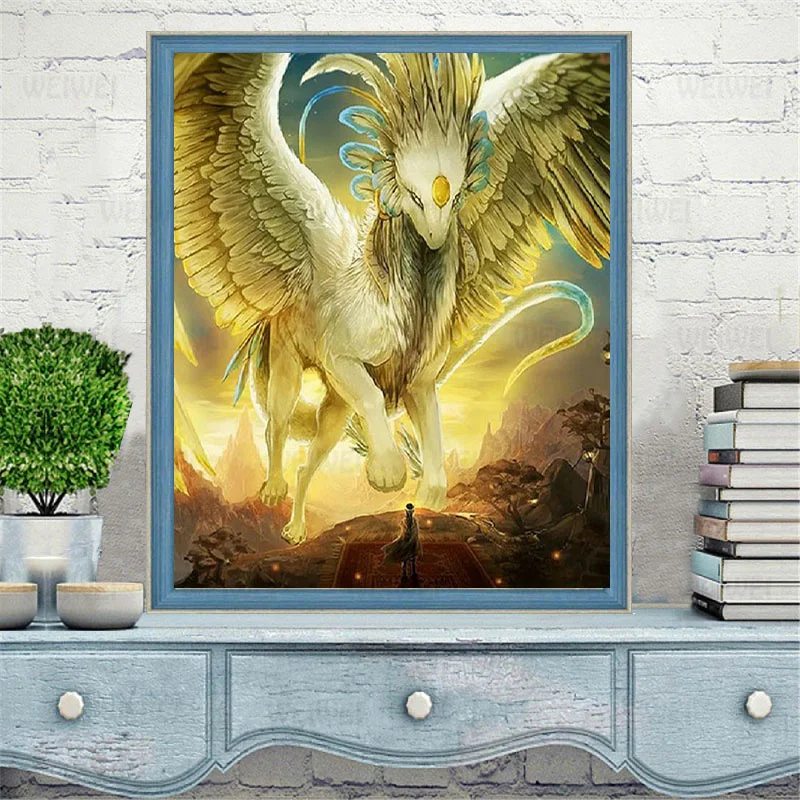 

Mythical Beast DIY 5D Full Round Square Diamond Painting Magic Animal Mosaic Handmade Patch Diamond Embroidery Wall Art Pictures