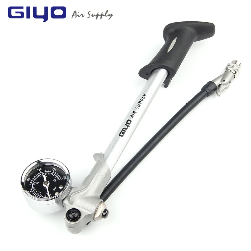 

GIYO 300psi Bicycle Pump With Gauge Hand Mini Pump Hose Air Inflator Schrader Cycling Fietspomp Shock Fork Tire Bike Pumps