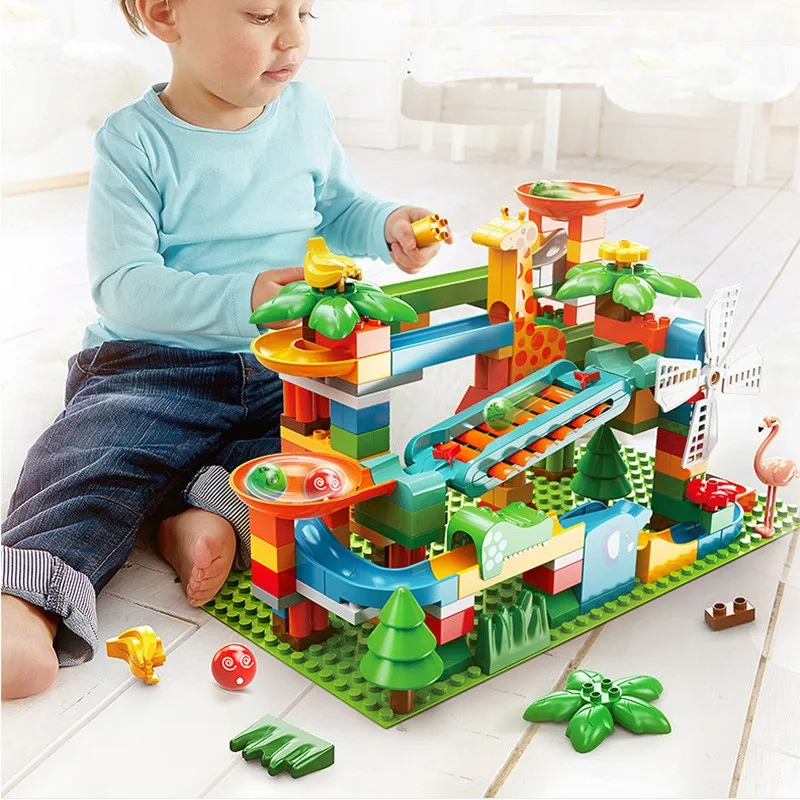 

175pcs/lot Dino Valley Building Blocks Sets Large Particles Animal Dinosaur World Model Toys Bricks Compatible Big Brand