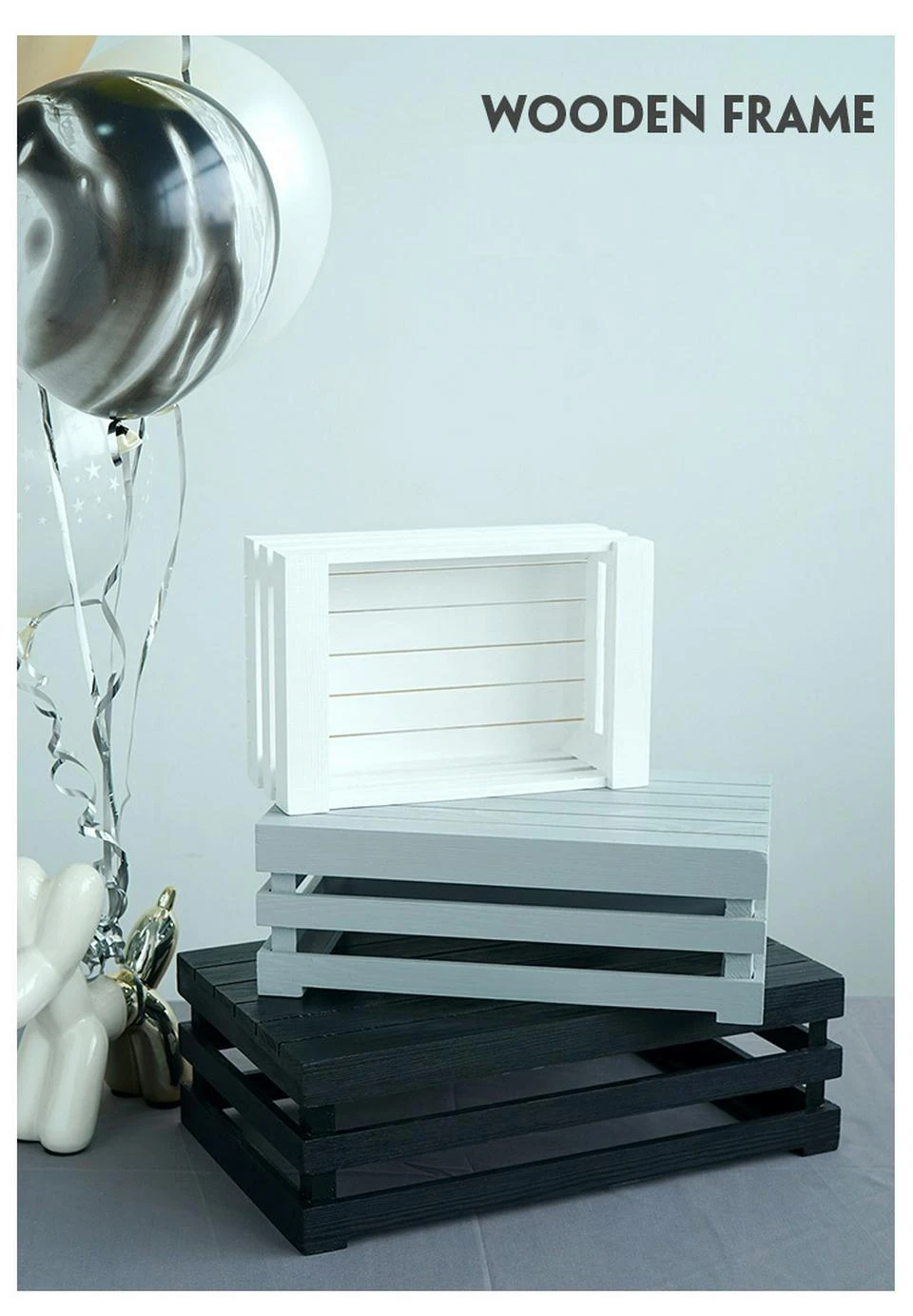 Деревянная прямоугольная полая корзина для хранения, скандинавские украшения для дома, фотосессия, реквизит для фотографирования/свадебные реквизиты, подарочная корзина
