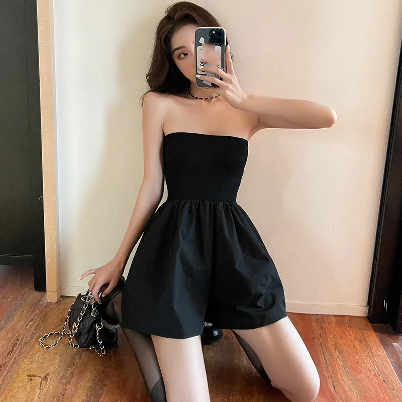 

Женский Летний комбинезон, новинка 2021 года, соблазнительные слитные шорты с широкими штанинами и поясом на талии для отдыха