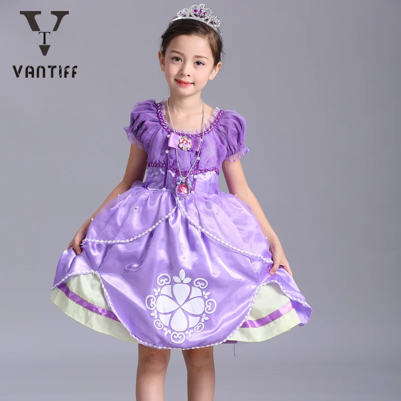

Summer Evening Girl Dress Short-sleeved Princess Birthday Party Show Dress Cute Halloween Costumes Dress for Chrismas Party