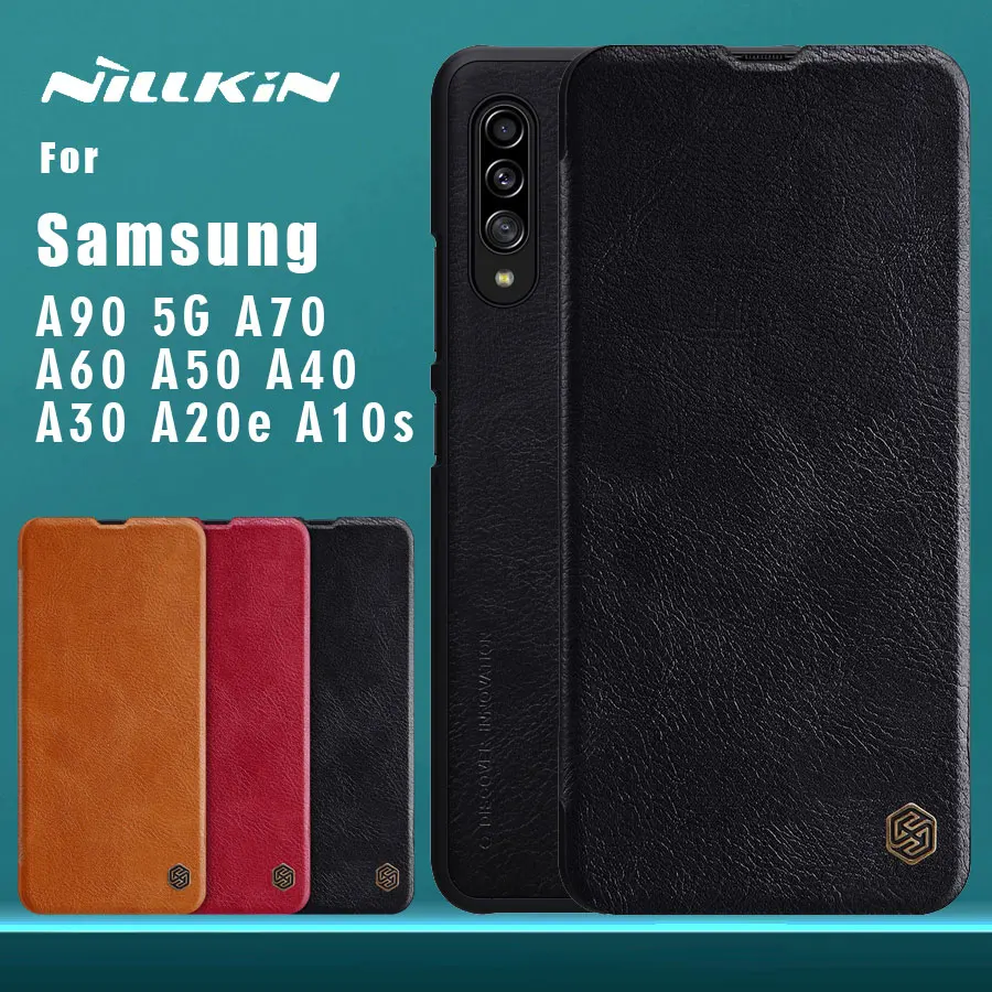 Чехол книжка NILLKIN для Samsung Galaxy A90 кожаный чехол с отделением карт A10s A50 A40 A30 A20e A60 A70