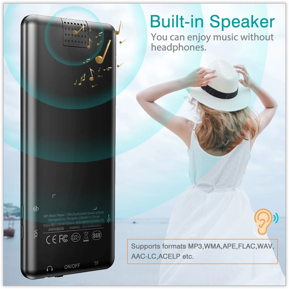 REDANT MP4 плеер с Bluetooth fm-радио встроенный динамик сенсорные клавиши 8 ГБ 16 ГБ 32 ГБ 40 ГБ MP 4 HiFi музыкальный плеер Walkman для детей