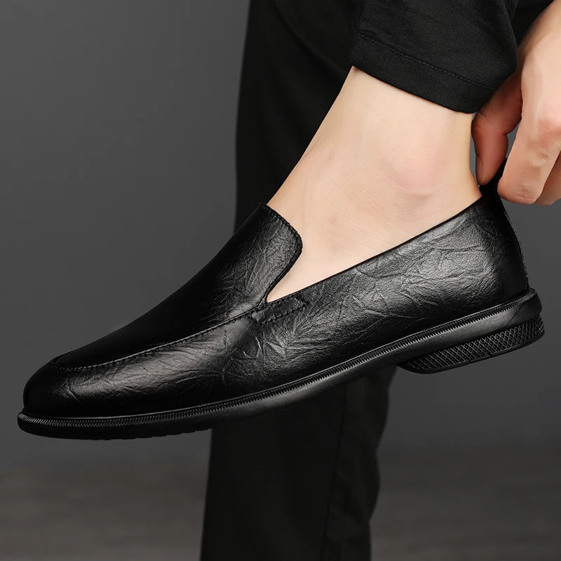 

Loafers Men genuine Leather Shoes Fashion New Spring autumn Brand Leather Drive Mens Casual Shoes Man Slip-On moccasins