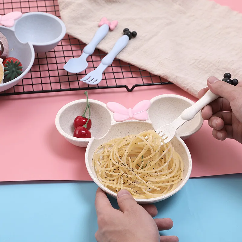 3 шт Пшеничная солома мультфильм дети чаша набор детское блюдо еда посуда детский