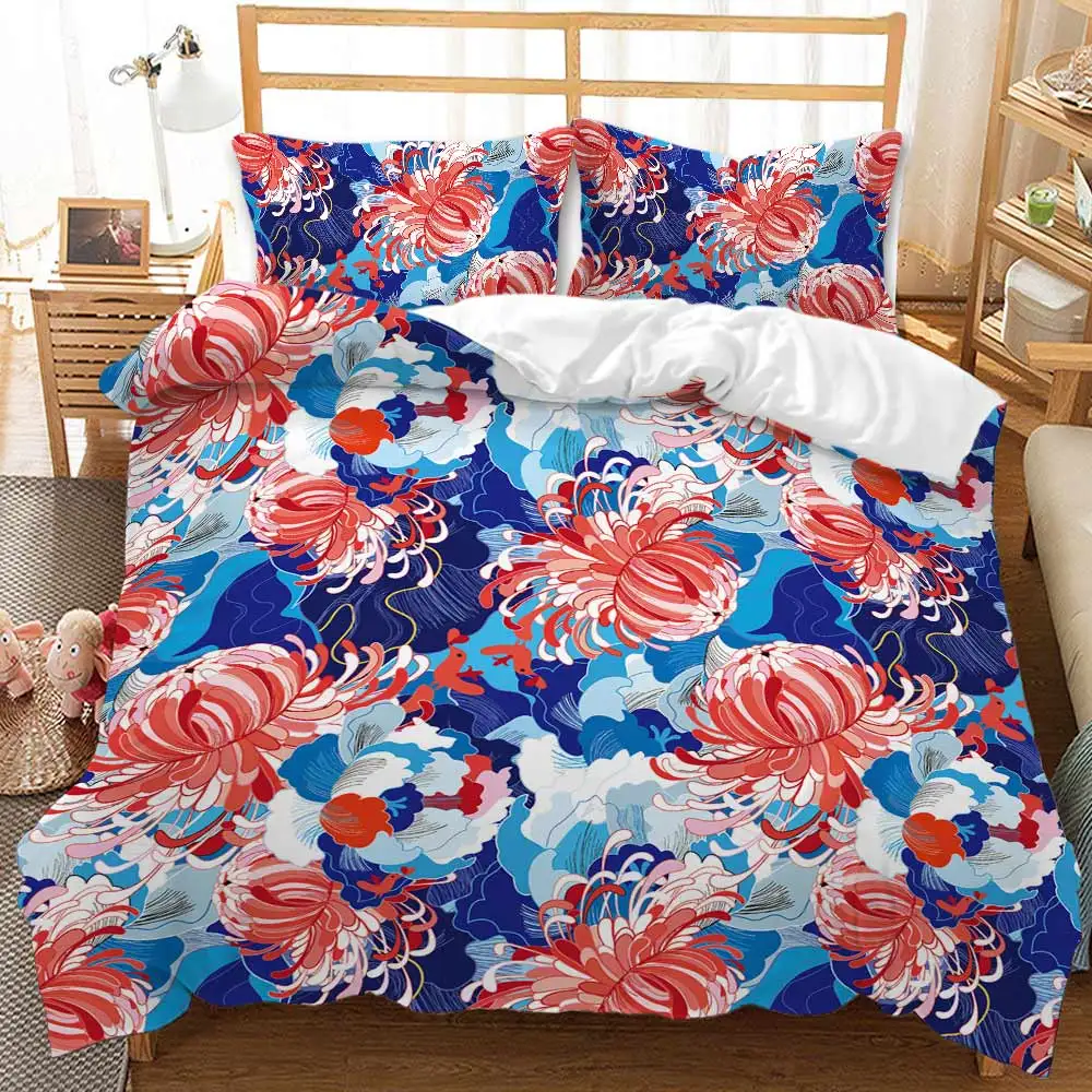 

Комплект постельного белья с 3D фантастическим цветком, пододеяльник, одеяло, Комплект постельного белья, полноразмерный роскошный комплек...