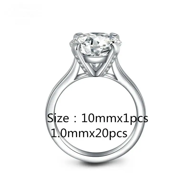 Кольцо из серебра 3 5 пробы с бриллиантами 10 мм|Кольца| |