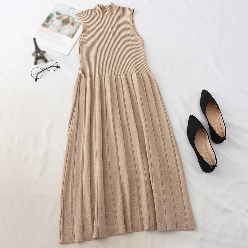 Gagarich повседневное однотонное облегающее женское платье-свитер вязаные