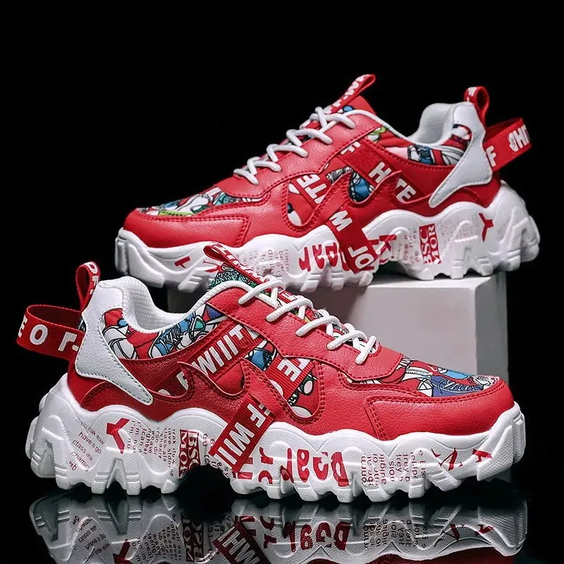 

Men's high-top fashion leather sneakers trend hot selling comfortable women casual shoes outdoor non-slip breathable men's shoes