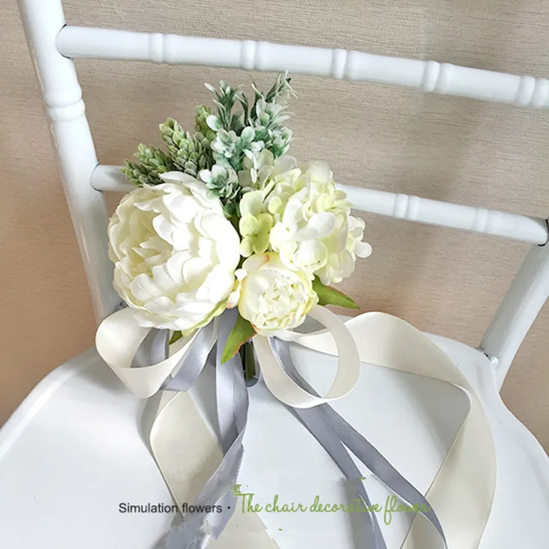 6 шт./упак. стул задняя имитация цветка смешанный искусственный цветок для