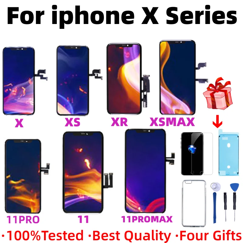 ЖК дисплей для iPhone X XS XSMax XR 11 OLED TFT сенсорный экран дигитайзер замена в сборе iphone