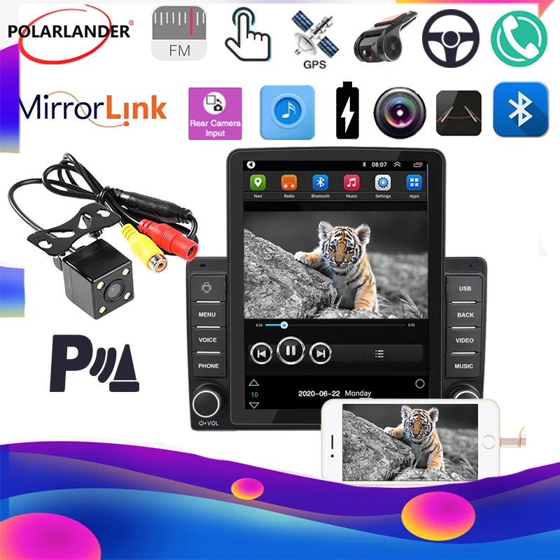 

Автомагнитола 2 Din с вертикальным экраном 9,5 дюйма, GPS-навигацией, четырехъядерным процессором, Android 9,0, Bluetooth, громкой связью, 1 Гб + 16 ГБ, автомо...