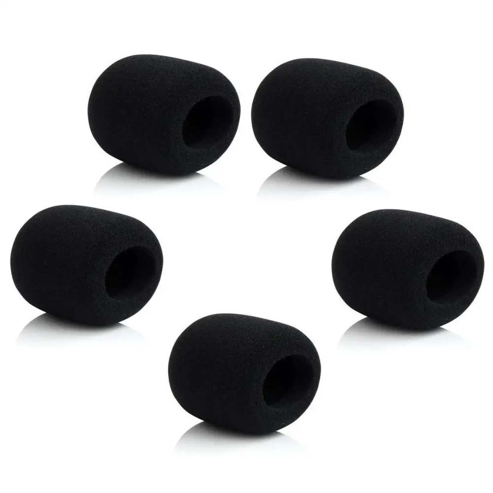 Стандартный Bolymic 5 шт. черный микрофон поп-фильтр для Shure SM58 губка ветрового стекла
