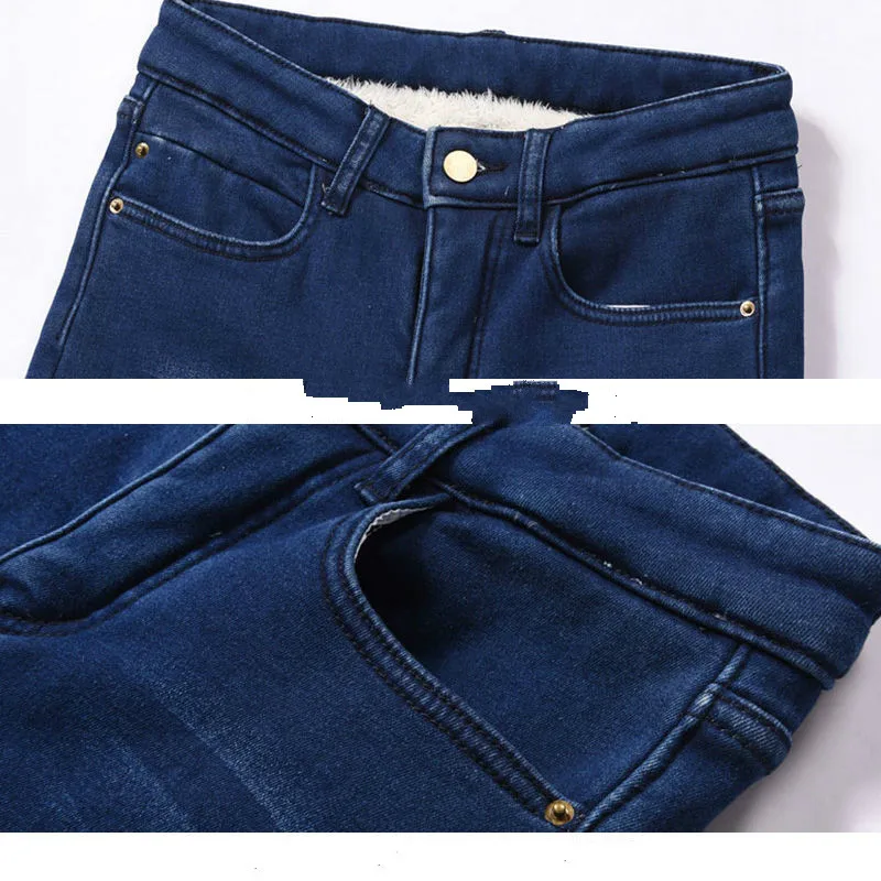 Новинка 2020 женские теплые зимние джинсы узкие толстые повседневные брюки с
