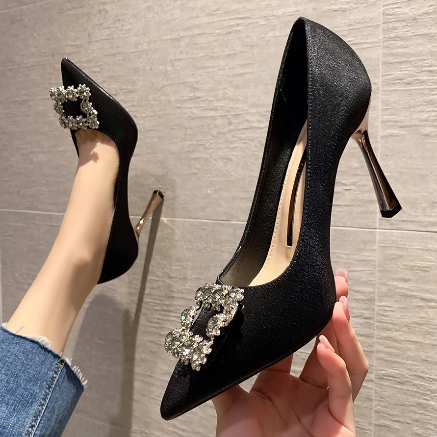 Туфли-лодочки женские на высоком каблуке туфли-лодочки с кристаллами пряжка