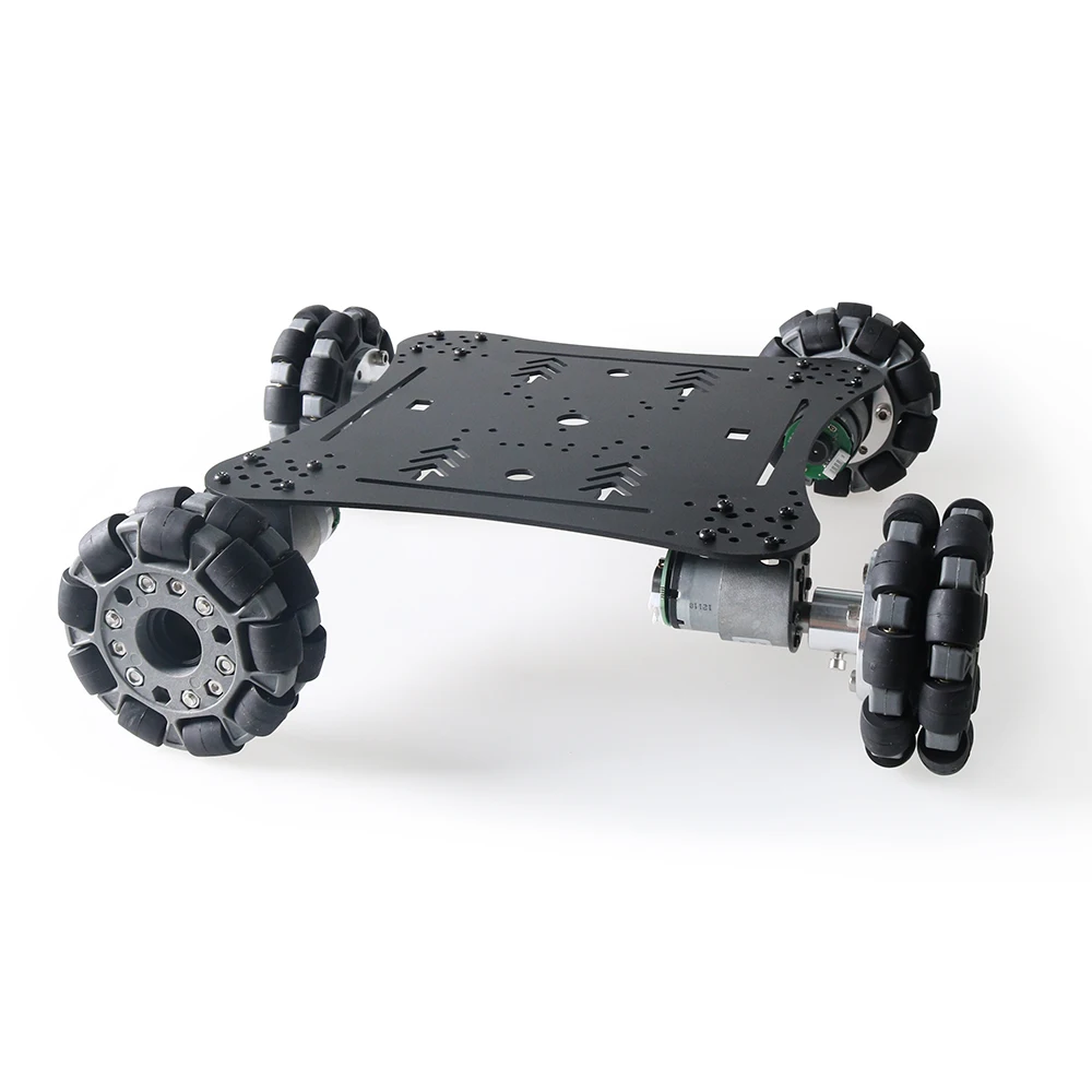 MC800 Black Aluminum Alloy Chassis Car 100mm Mecanum Wheel+High Torque 37 Motor 360 Degree Unimpeded Smooth and Free Rotation | Игрушки и