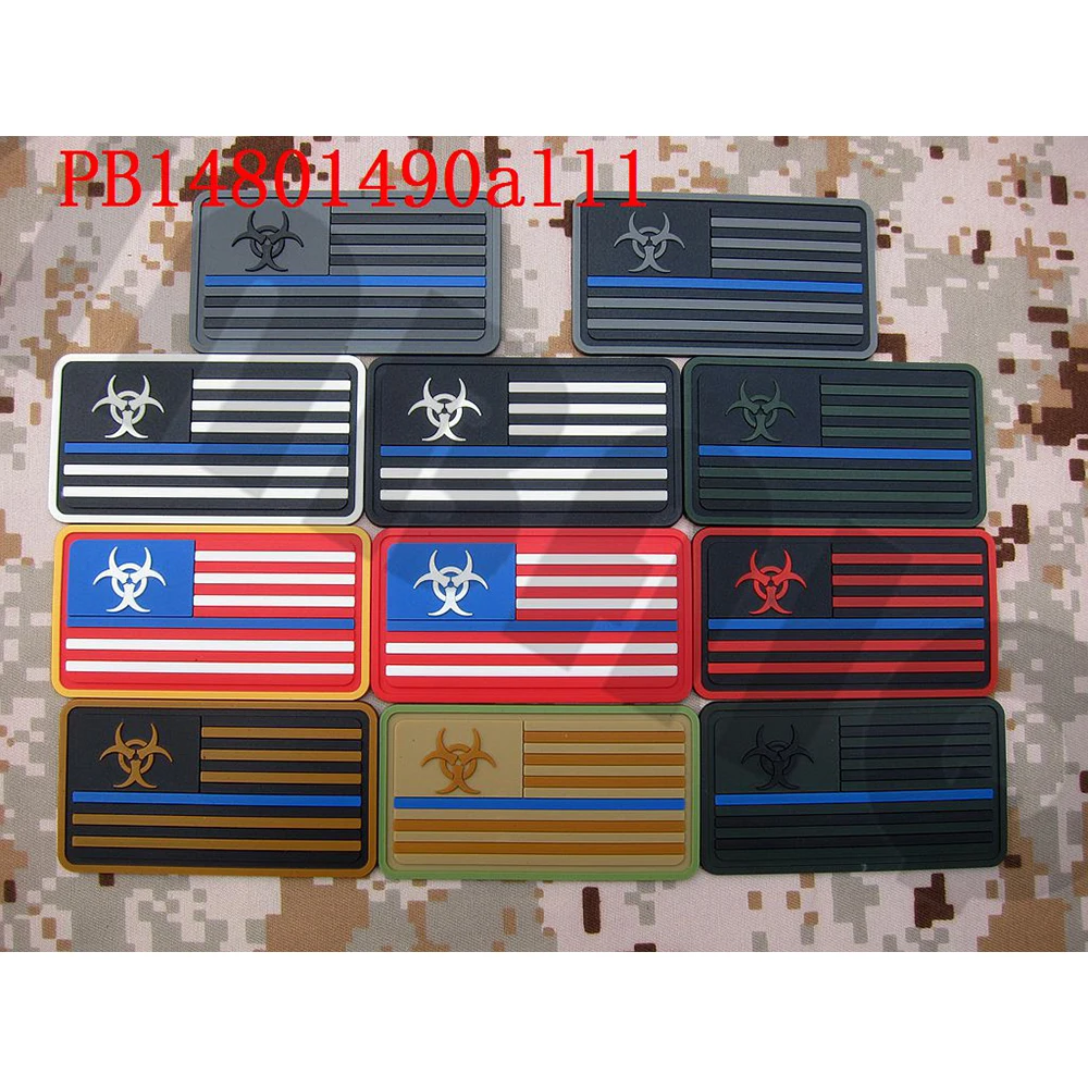 3D ПВХ пластырь тонкий синий зонтик зомби Охотник американский флаг тактический