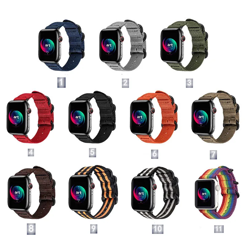 

Nylon Strap for Apple Watch Band 44mm 40mm 38mm 42mm Correa Wristband Sports Watchband Bracelet iWatch Series 3 4 5 Se 6 Band