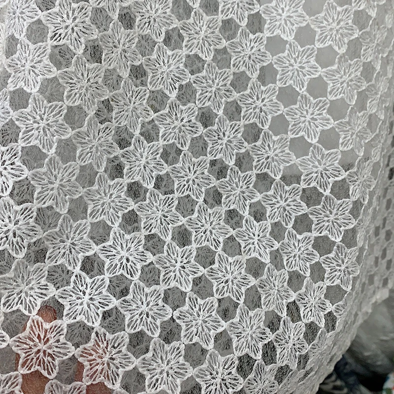 

VGH White Patchwork Pearl Skirt For Women High Waist Hollow Out Casual A Line Midi Skirts Female New 2021 Summer Fashion Clothes